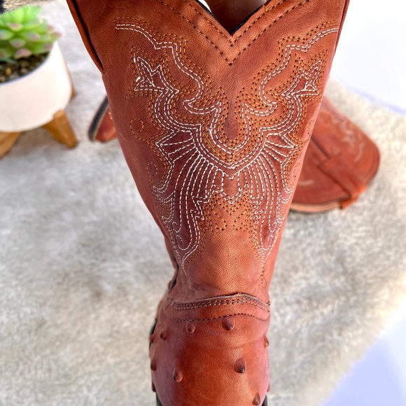 *Jar Boots | Orange Ostrich Leather Western Boot Size 20/13 - Picture 11 of 15
